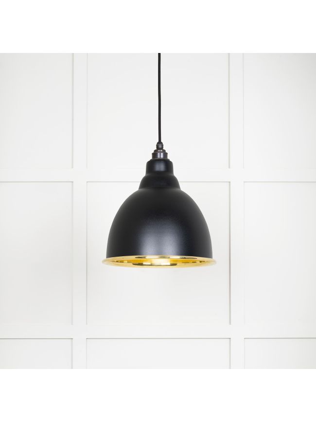 Smooth Brass Brindley Pendant in Elan Black