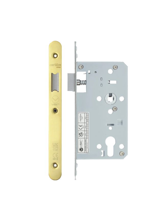 Zoo Hardware 2 Piece - DIN latch - backset 60mm - radius - Gold