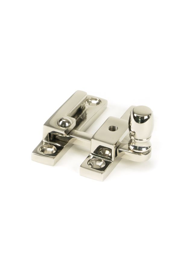Polished Nickel Mushroom Quadrant Fastener - Narrow