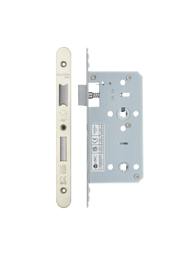 Zoo Hardware 2 Piece - DIN bathroom - 78mm c/c - backset 55mm - radius - Stainless Steel