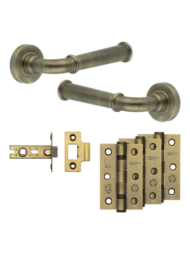 Complete Classic Door Handle Pack - Internal Doors - Antique Brass - By Frelan Hardware - JE-A1B-AB