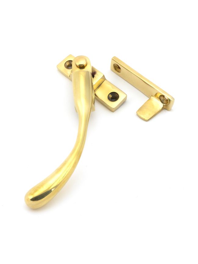 Polished Brass Night-Vent Locking Peardrop Fastener - LH