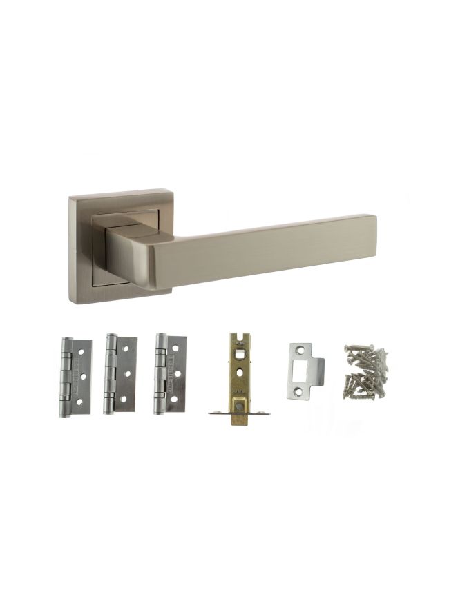Atlantic Montana Door Pack Bundle (2.5" Latch, 3"x2" Hingesx3) - Satin Nickel
