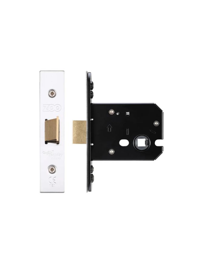 Zoo Hardware Flat latch - 76mm C/W PVD Forend and Strike - Satin Stainless