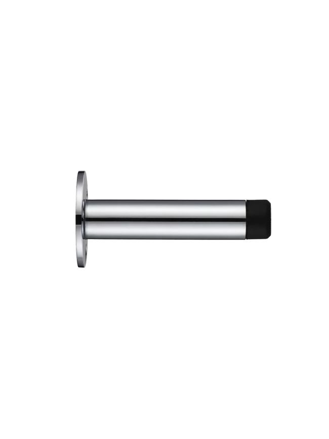 Zoo Hardware Door Stop - Cylinder with Rose 70mm - Face Fix - Polished Chrome