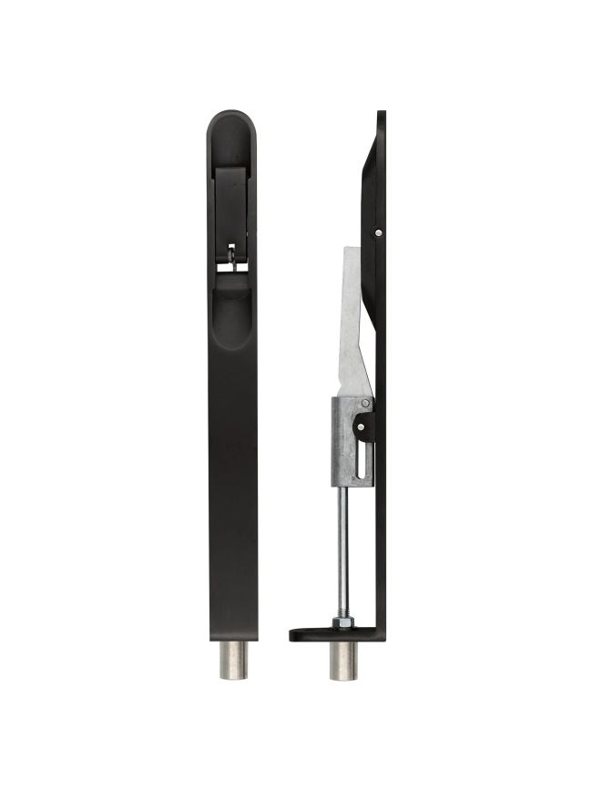 Zoo Hardware Lever action flush bolt - 20 x 200mm - radius - Powder Coat Black