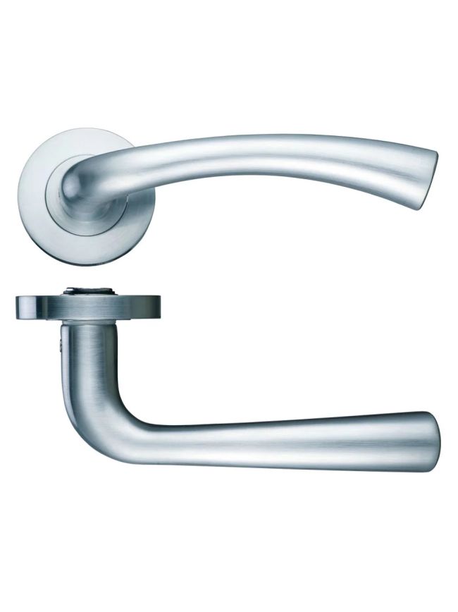Zoo Hardware Florence lever on round rose - Satin Nickel
