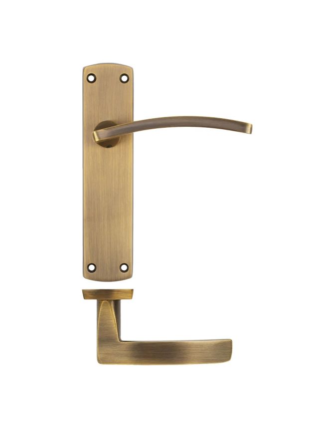 Zoo Hardware Toledo Lever on latch backplate - Antique Brass