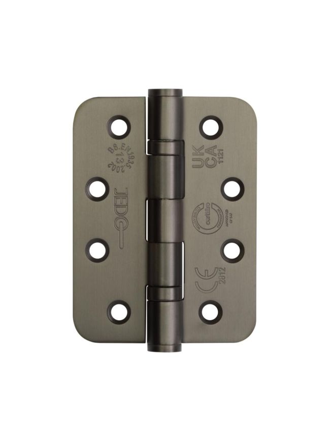Jedo Stainless Steel Grade 13 Radiused Ball Bearing Hinges - 102x76x3mm - Dark Bronze - Pair - J9500RDB