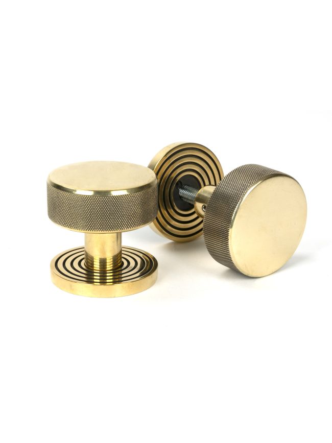 Aged Brass Brompton Mortice/Rim Knob Set (Beehive)