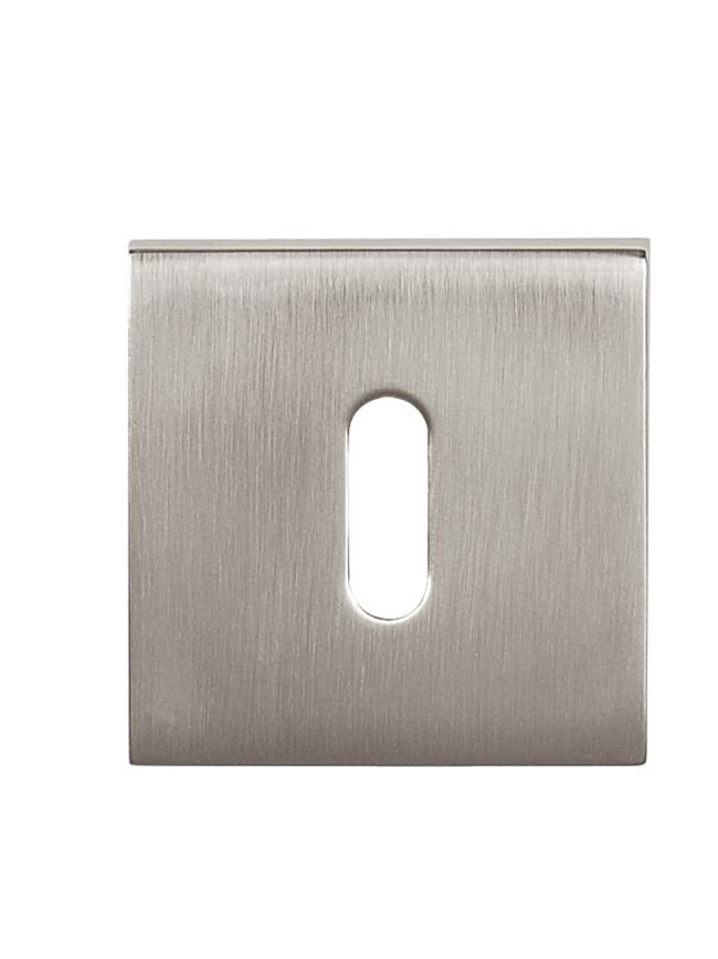 Tupai Rapido Curva/QuadraLine Key Escutcheons on Square Rose - Pearl Nickel (Pair)