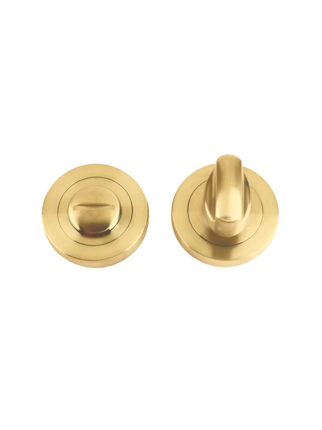Zoo Hardware Turn & release on round rose - Favo Satin Brass