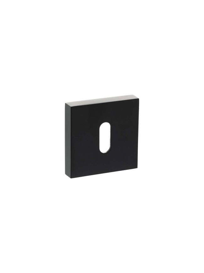 Senza Pari Key Escutcheons on Minimal Square Rose - Matt Black (Pair)