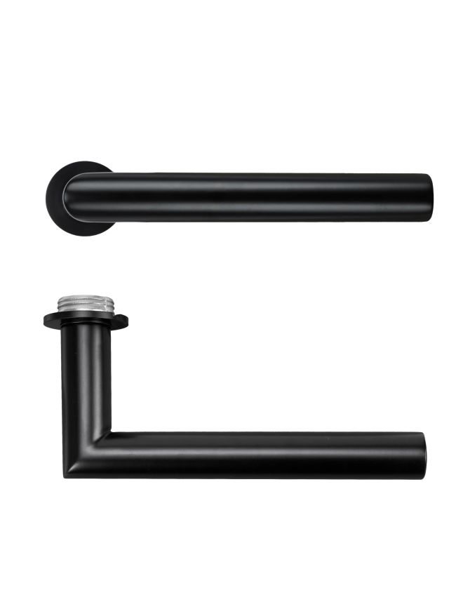 Zoo Hardware Lugano Lever on 32mm Round Mini Rose - PVD Black