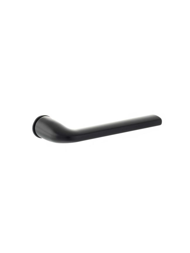Forme Milly Lever Door Handle on Concealed Round Rose - Matt Black (Pair)