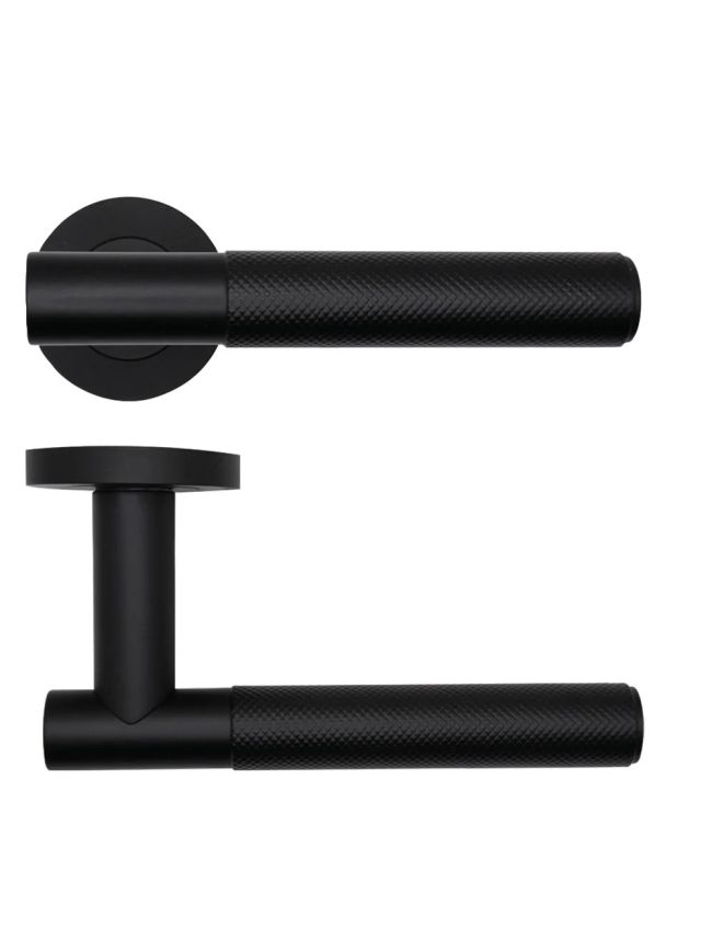 Zoo Hardware Orta Lever on Round Rose - Black