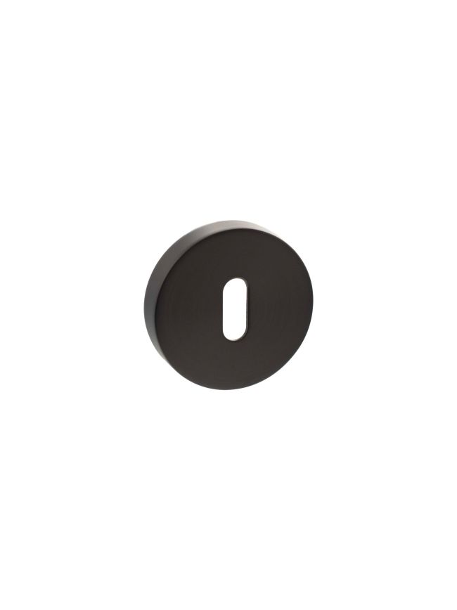 Senza Pari Key Escutcheons on Round Rose - Urban Dark Bronze (Pair)