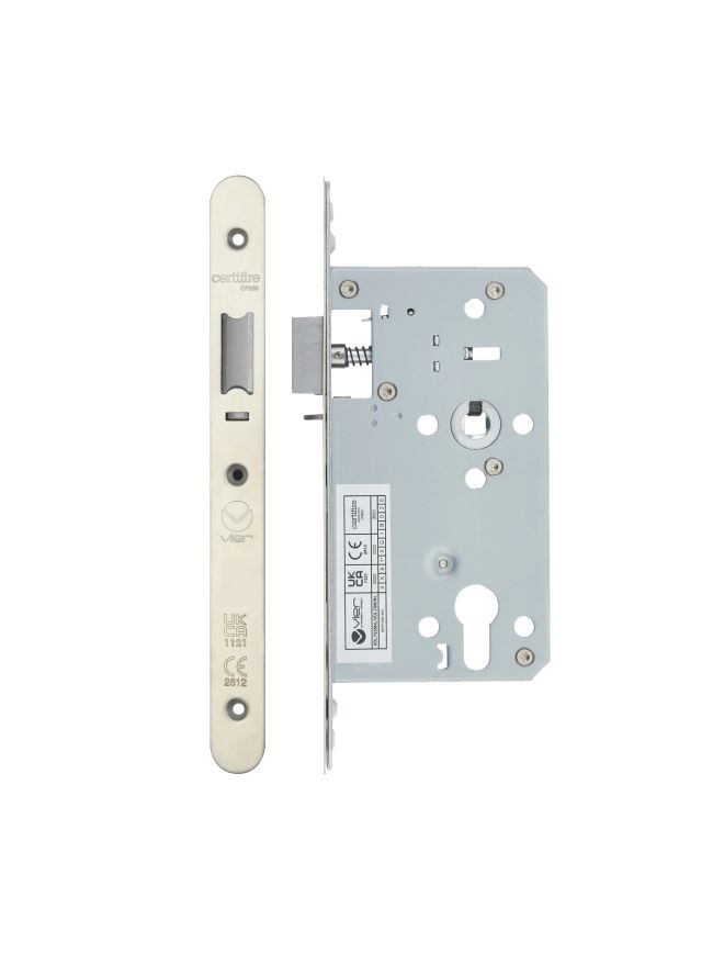 Zoo Hardware 2 Piece - DIN night latch - 72mm c/c - backset 60mm - radius - Stainless Steel