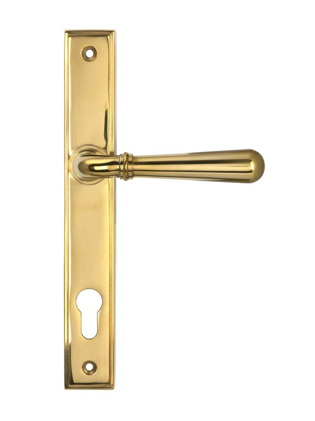 Polished Brass Newbury Slimline Lever Espag. Lock Set