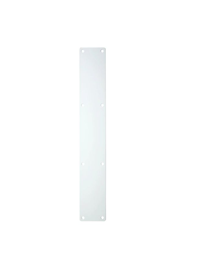 Zoo Hardware Finger Plate - Blank (Rounded Corner) 75mm x 475mm - Powder Coated Matt White