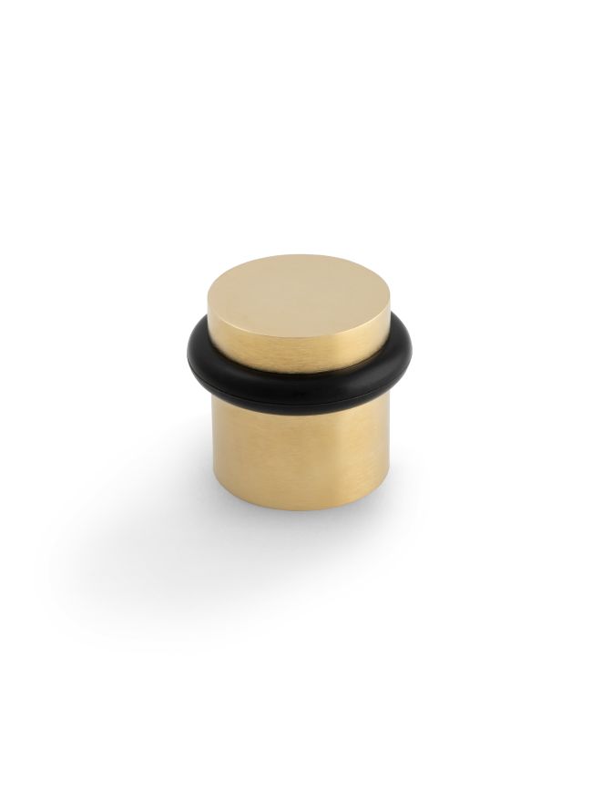 Valli 38 x 35mm - Floor Mounted Plain Doorstop - Concealed Fix - Satin Brass PVD