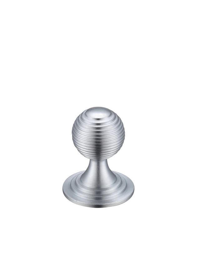 Zoo Hardware Queen Anne Ringed Knob 25mm rose dia. - Satin