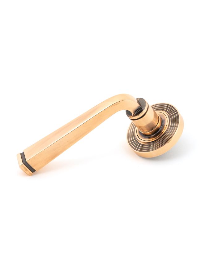 Polished Bronze Avon Round Lever on Rose Set (Beehive) - Unsprung
