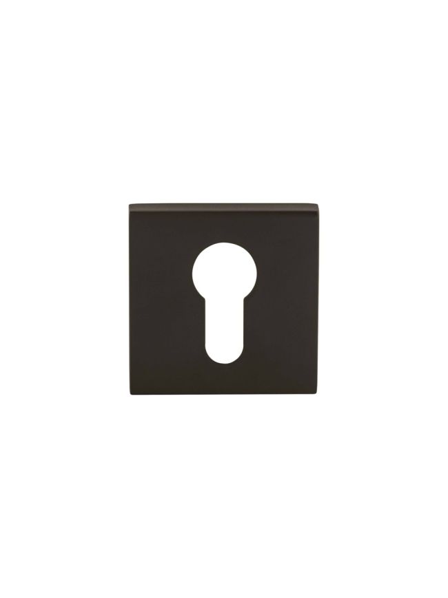 Oro & Oro Euro Escutcheons on Square Rose - Matt Black (Pair)