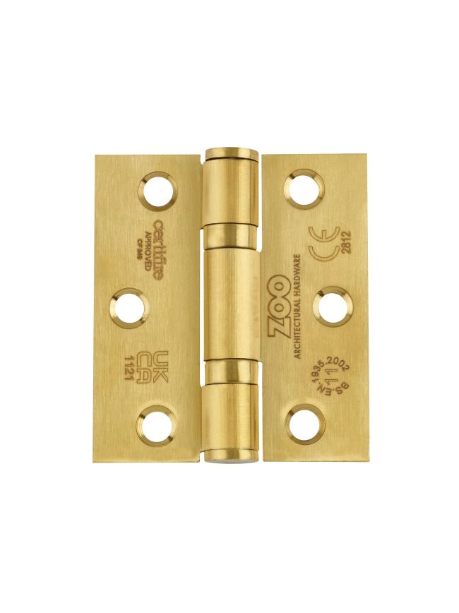 Zoo Hardware Grade 11 hinge - PVD Satin Brass