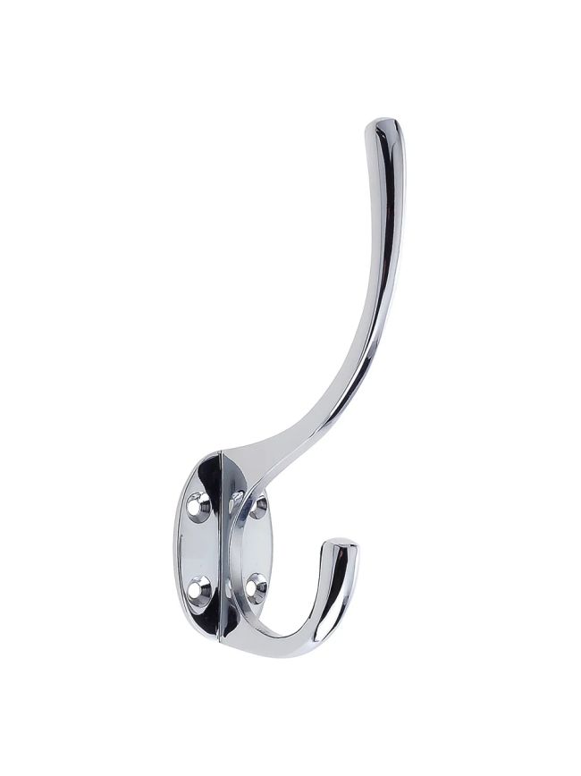 Zoo Hardware Hat and Coat Hook 5" Height 2" Projection - Chrome
