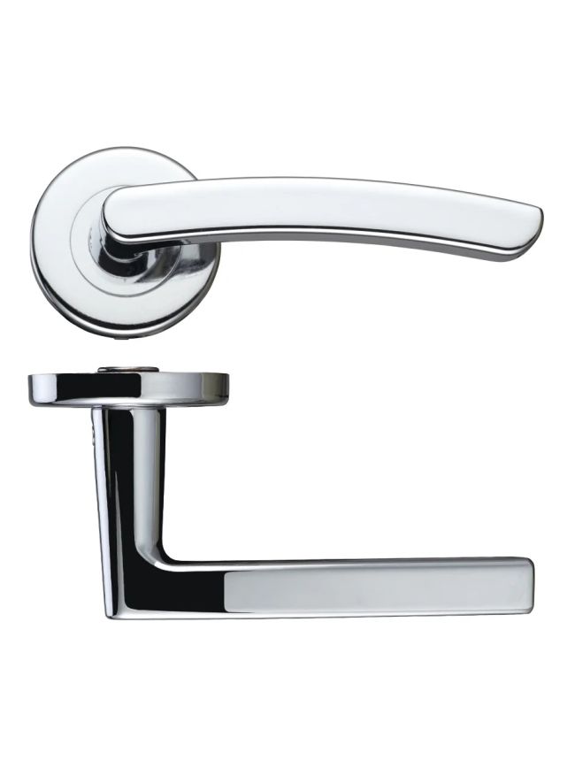 Zoo Hardware Santiago lever on round rose - Polished Chrome