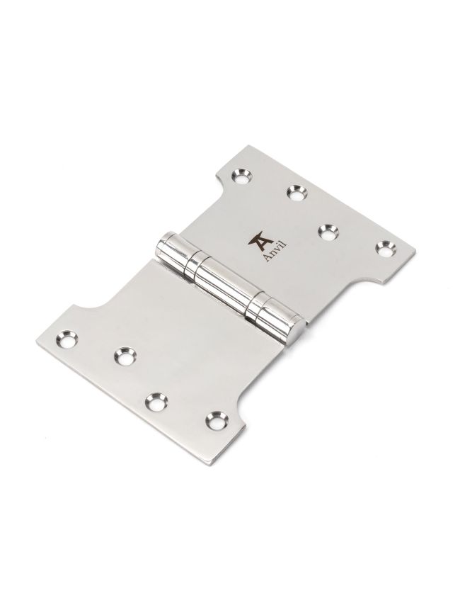 Polished SS (304) 4" x 4" x 6" Parliament Hinge (pair)