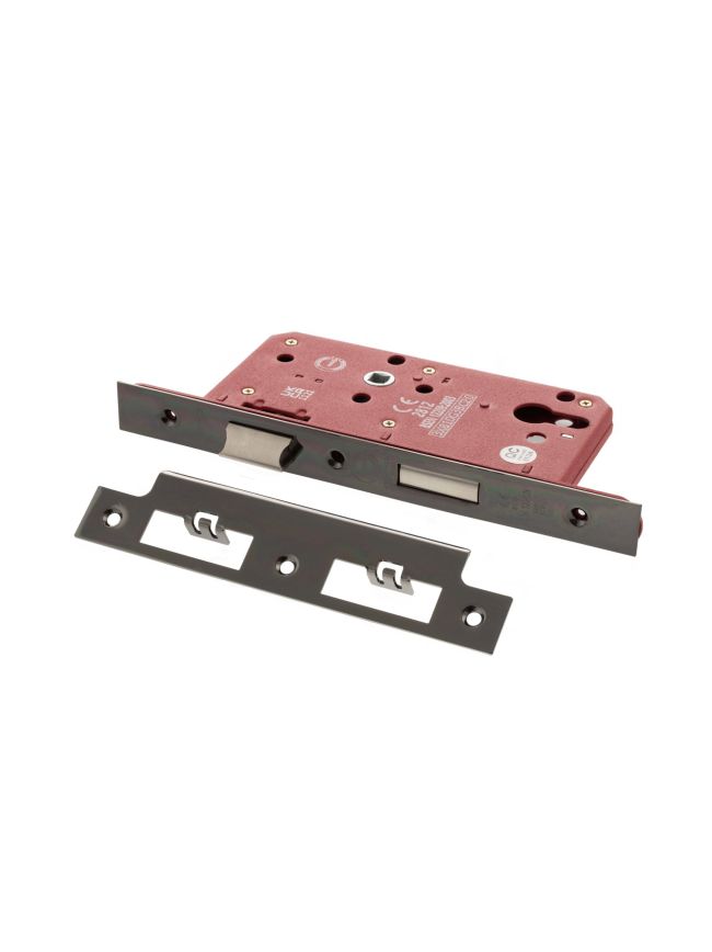 Atlantic DIN Euro Profile Sashlock Double Throw 60mm backset - Black Nickel