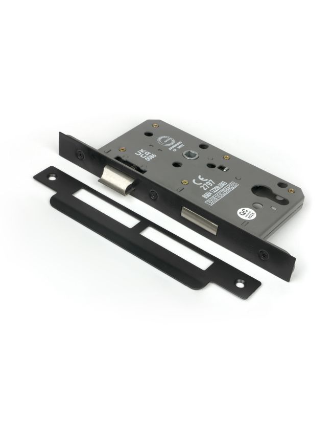Black Euro Din Sash Lock - 60mm Backset/72mm Centre