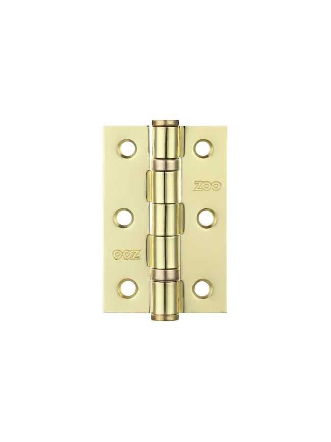 Zoo Hardware Door Hinge 2 Ball Bearing 3"x2"x2mm - Electro Brass