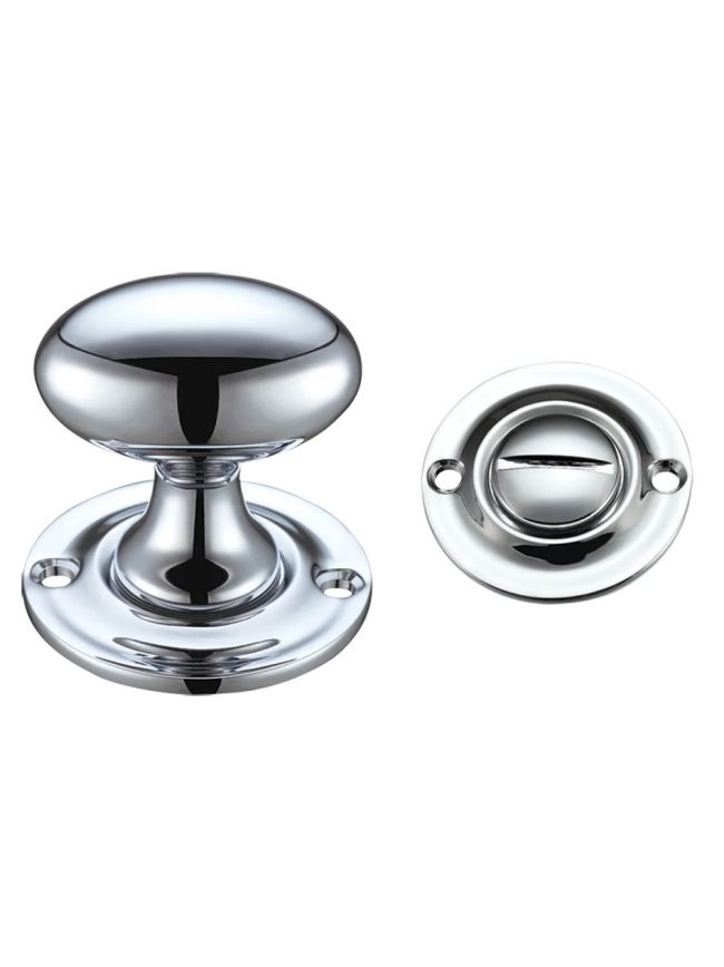 Zoo Hardware Oval Thumb Turn with Coin Release - 5mm spindle - Chrome