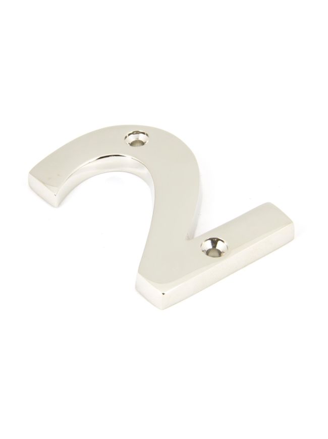 Polished Nickel Numeral 2