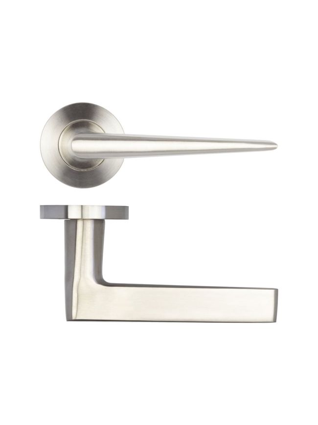 Meteor Door Handle on Rose Grade 304 Satin Stainless Steel - By Frelan Hardware - JSS360