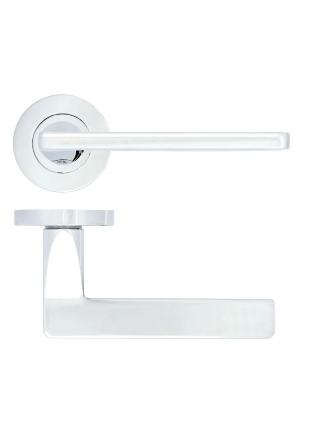 Zoo Hardware Leon lever on rose - Polished Chrome