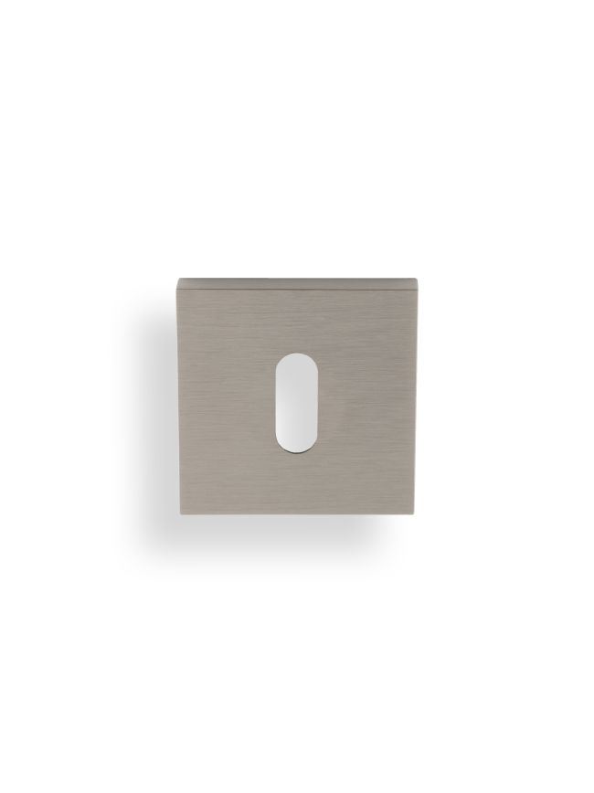 Valli Lock Profile Push-on Square Rosette Escutcheon - Satin Nickel PVD