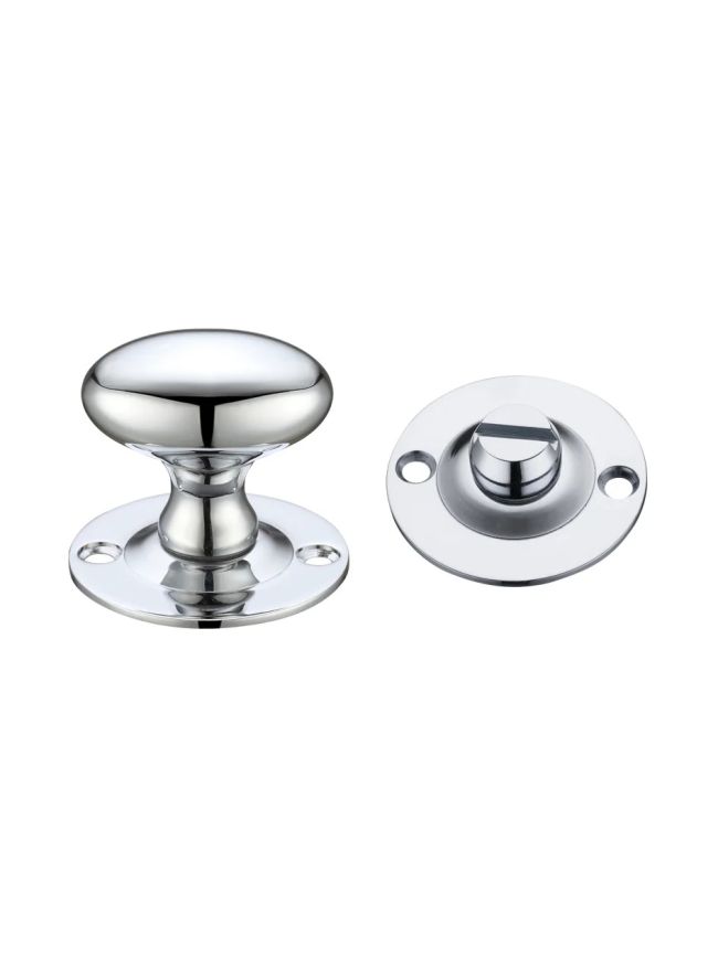 Zoo Hardware Oval Thumb Turn with Coin Release - 5mm spindle - Chrome