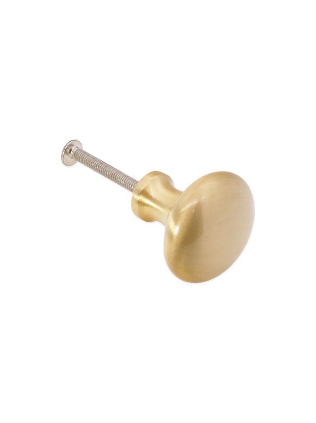 Mushroom 32mm Cupboard Knob Satin Brass