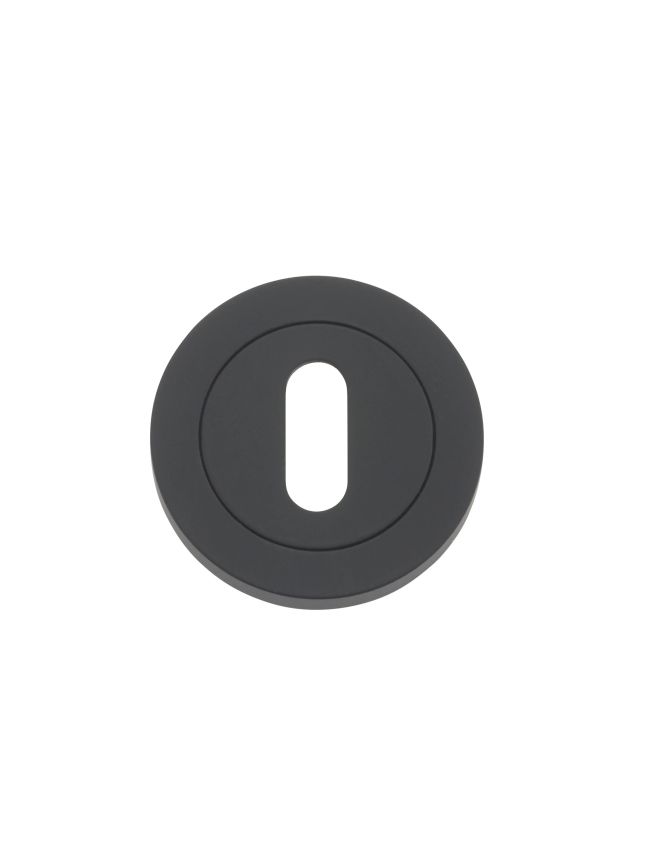 Zoo Hardware Standard profile round escutcheon - Oscuro Matt Black