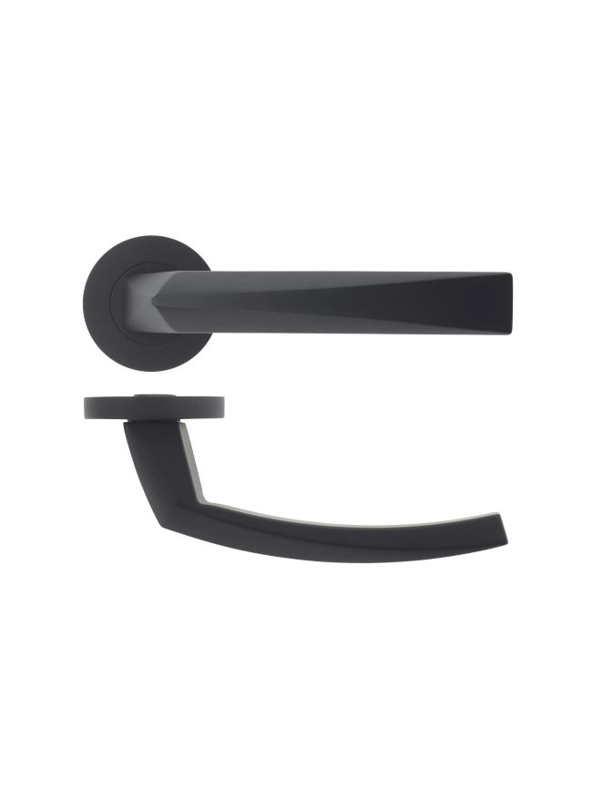 Zoo Hardware Hydra lever on round rose - Black