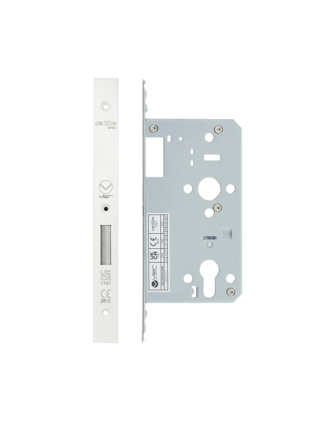 Zoo Hardware 2 Piece - DIN euro deadlock - backset 60mm - White