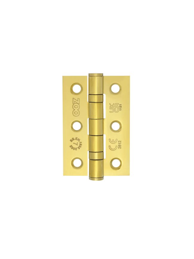 Zoo Hardware Stainless Steel Door Hinge UKCA/CE - Polished Brass