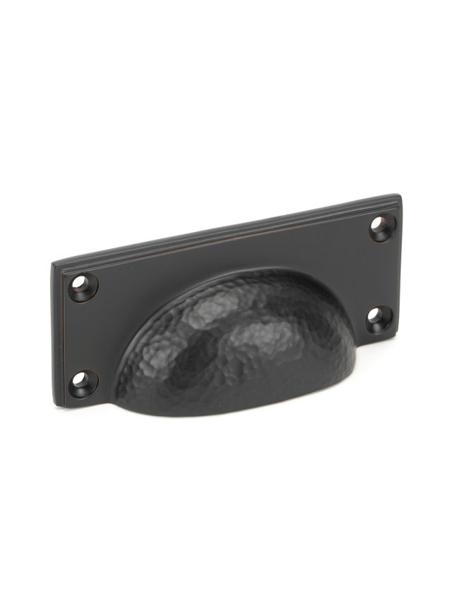 Aged Bronze Hammered Art Deco Drawer Pull