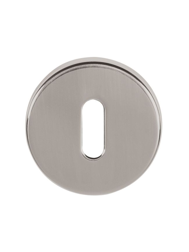 Tupai Rapido CurvaLine Key Escutcheons on Round Rose - Pearl Nickel (Pair)