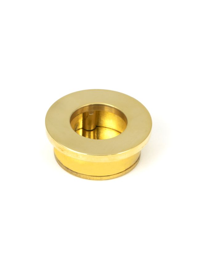 Polished Brass 34mm Round Finger Edge Pull