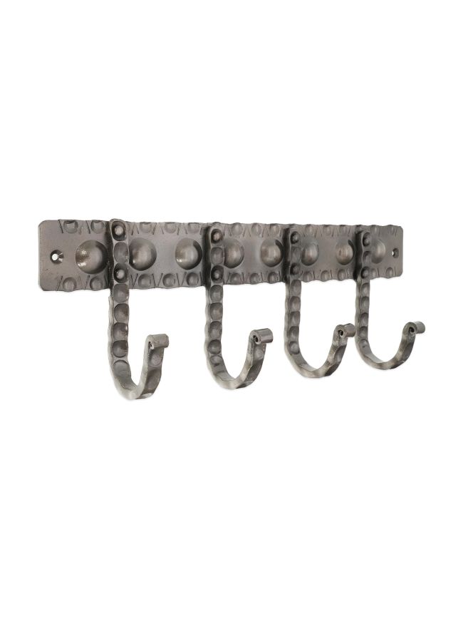 Iron Coat Hook Dotted 4 leg - Pewter